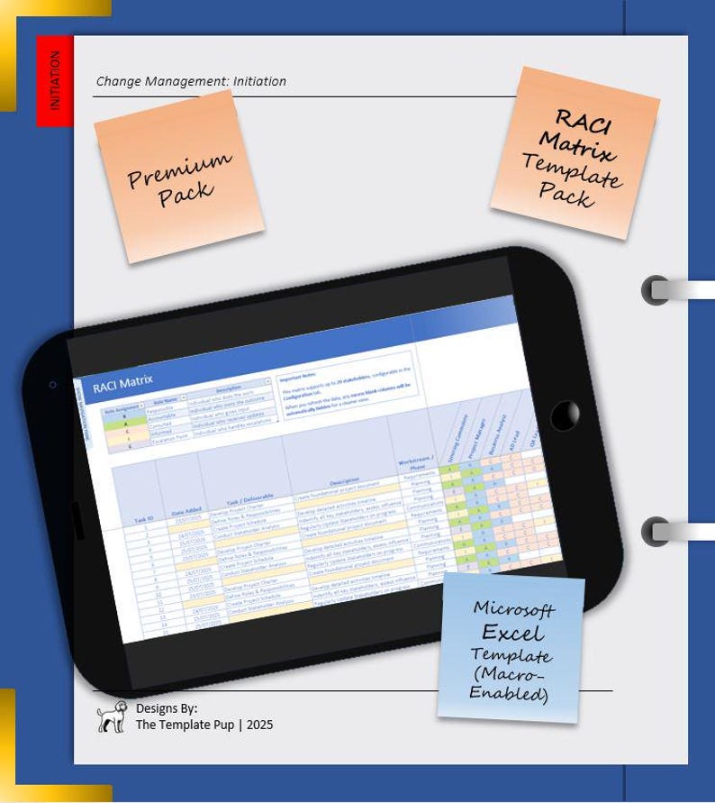 RACI Matrix Template | Roles & Responsibilities Matrix | IT Project ...