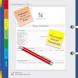 Phase End Report Template Pack | IT Project Management | Microsoft Word | Includes User Guide + Completed Example PDF
