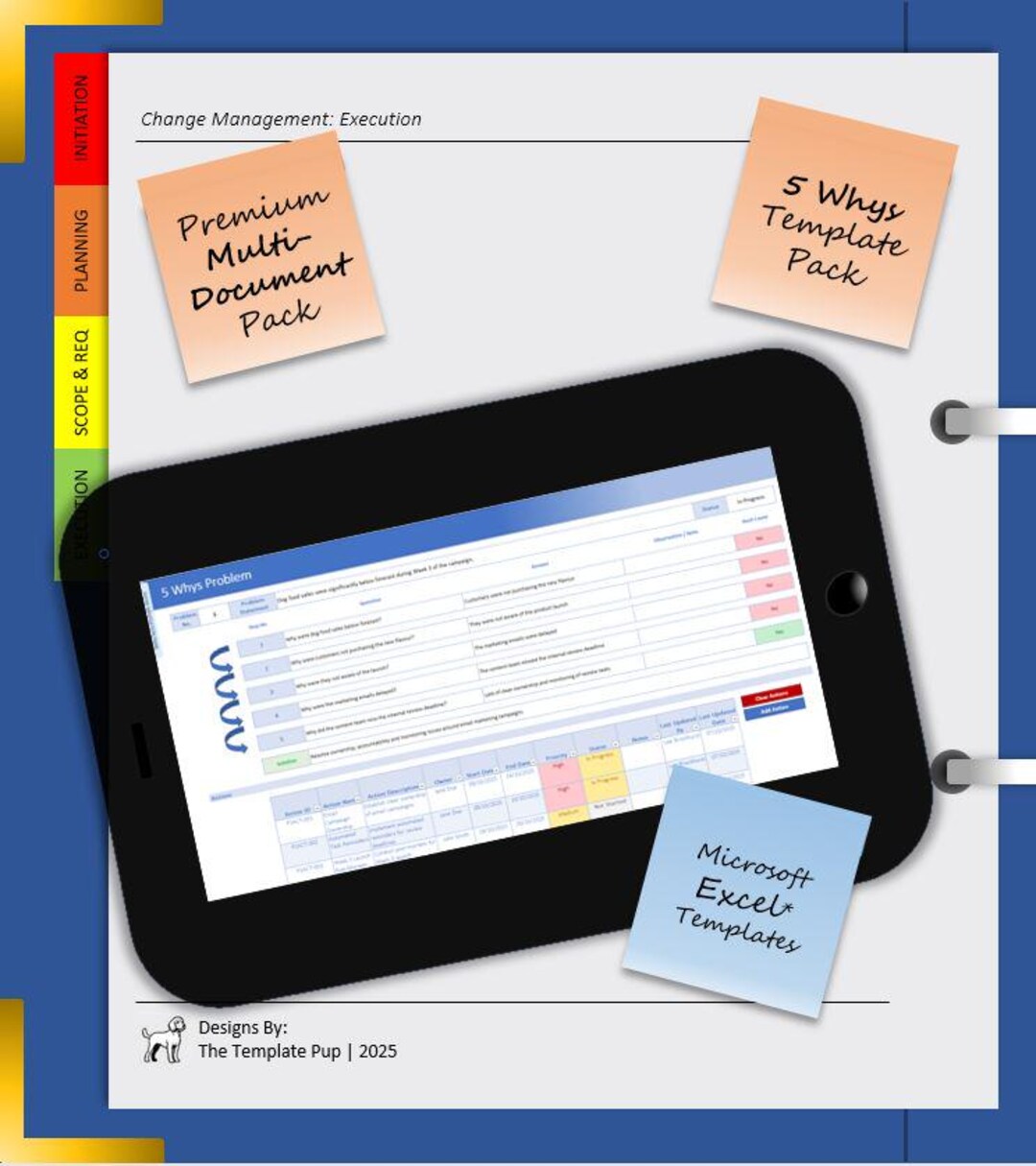 5 Whys Template | Root Cause Analysis Template | Microsoft Excel (macro ...