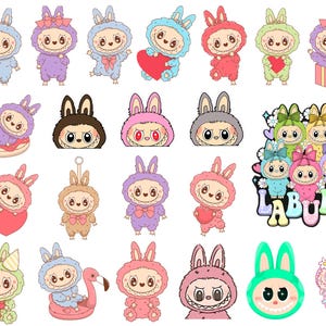 Labubu Designs Svg Png Bundle, Svg, Labubu Png Svg, Vector Digital File for Cricut, Laser Cut Labubu, Instant Download, Labubu Character Png