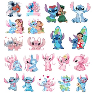 Lilo och Stitch akvarell Clipart, Lilo & Stitch Clipart, söt Lilo PNG, Stitch PNG, ängel PNG, handritad Stitch Lilo, akvarell Cliparts bild 10
