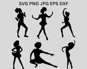 African American dancer ballet, Afro Girl svg, Ballerina svg, ballet cut file, afro svg, yoga pose svg, black woman svg, black dancer svg