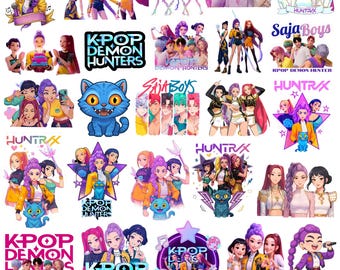 Kpop Demon Hunters PNG SVG, Kpop Idol Group Shirt, Huntrix png design, Saja Boys Girls Bands Png, Huntrix fans,Digital Download