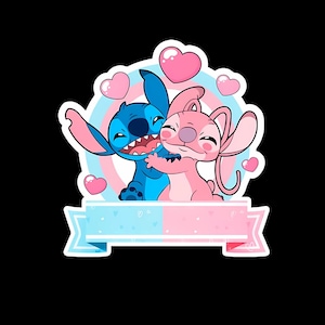 Lilo och Stitch akvarell Clipart, Lilo & Stitch Clipart, söt Lilo PNG, Stitch PNG, ängel PNG, handritad Stitch Lilo, akvarell Cliparts bild 4