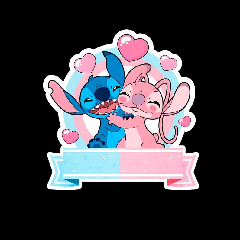Lilo och Stitch akvarell Clipart, Lilo & Stitch Clipart, söt Lilo PNG, Stitch PNG, ängel PNG, handritad Stitch Lilo, akvarell Cliparts bild 4