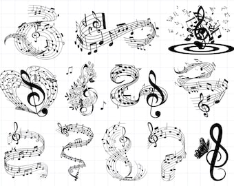 MUSICAL NOTES SVG, Musical Notes Clipart, Music Notes Svg, Musical notes svg files for Cricut