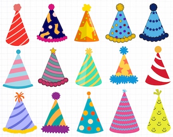 Party Hat SVG, Birthday Hat Svg, Party Hat Clipart, Party Hat Cut Files For Silhouette, Files for Cricut, Celebration Svg, Party Hats Vector