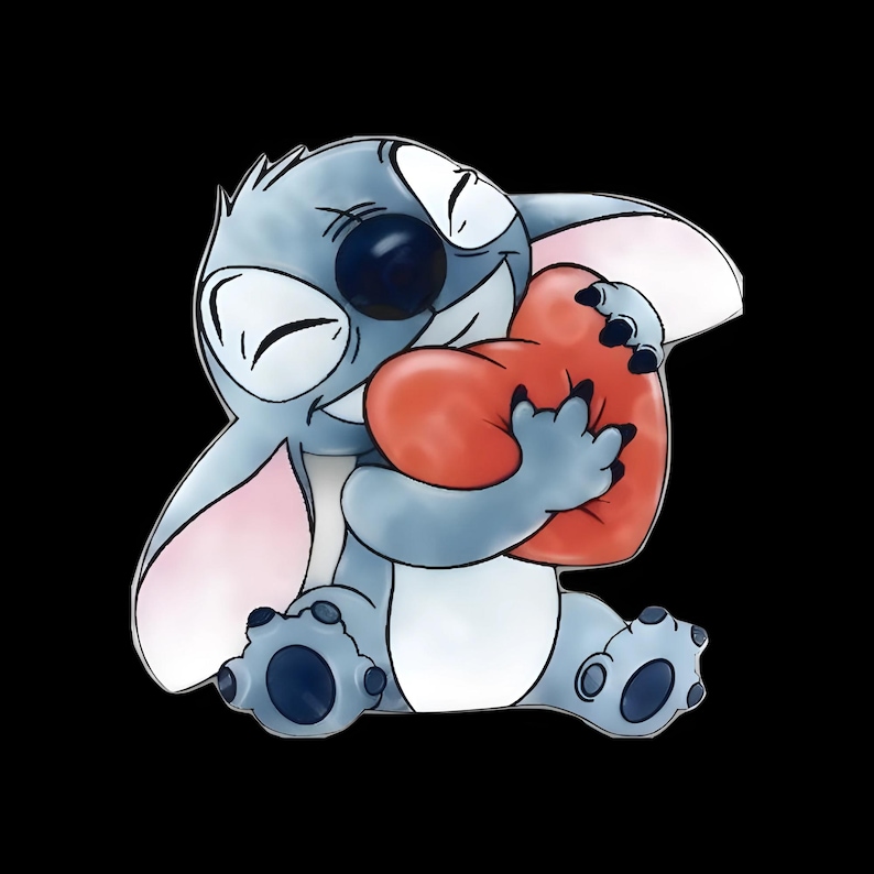 Lilo och Stitch akvarell Clipart, Lilo & Stitch Clipart, söt Lilo PNG, Stitch PNG, ängel PNG, handritad Stitch Lilo, akvarell Cliparts bild 3