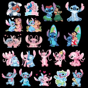 Lilo och Stitch akvarell Clipart, Lilo & Stitch Clipart, söt Lilo PNG, Stitch PNG, ängel PNG, handritad Stitch Lilo, akvarell Cliparts bild 2