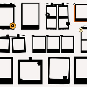 Polaroid Frame Svg Bundle, Polaroid Cut File, Frame Clipart, Frame Cut File, Photography Clipart, Photoframe SVG, Retro Picture Frames SVG