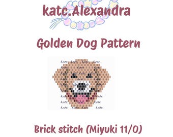 ヨークシャーテリアのブリックステッチビーズパターン：手作り犬
