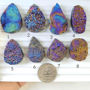 Titanium Druzy | Sparkling Titanium Druzy for Jewelry Making & Wire Wrapping | Healing Stone | You Will Receive Exactly What Is Pictured