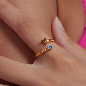 Zodiac Birthstone Ring – Minimalist Astrology Jewelry | Constellation Ring | Personalized Jewelry | Birthday Gift for Her