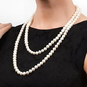 ダブルロウロングパールネックレス – ヴィンテージ＆シックエレガンス | ウェディング、イブニング、ファッションアクセサリー