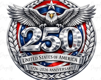 USA 250th Anniversary Eagle Emblem PNG (Digital Download)