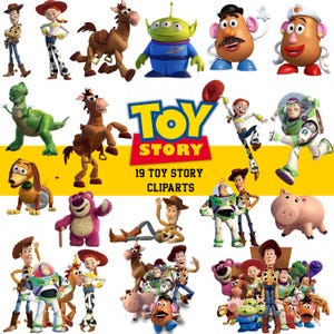 Toy Story Clipart Bundle | Woody, Buzz, Jessie, Rex Characters (Digital Download)