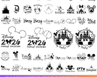 Disney Mega 2026 Bundle, Family Trip 2026 Svg, Family Vacation 2026, Magical Kingdom, Mouse, Family Trip Silhouette Files, Trip 2026