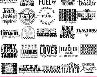 Boho Teacher SVG Bundle, Coquette Designs (Digital Download)