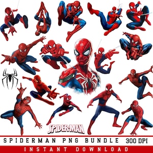 Spiderman PNG Clipart Bundle, Superhero Cut Files (Instant Download)