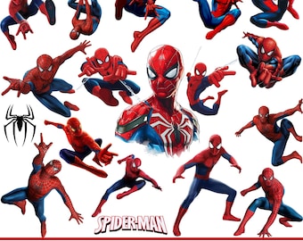 Spiderman PNG Clipart Bundle, Superhero Cut Files (Instant Download)