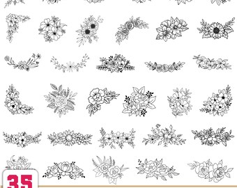 Floral arrangements svg,Floral svg,Flower svg,Floral border svg,Flower bouquet svg,Wildflower svg,Spring svg,Daisy SVG,Cricut & Silhouette
