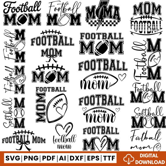 Football Mom SVG Bundle: Cricut & Silhouette Cut Files