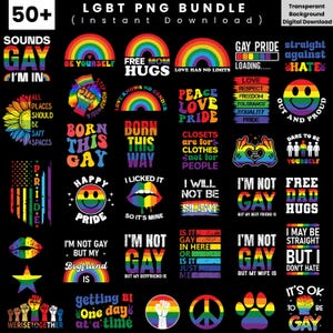 Pride Month LGBT Bundle: Rainbow Coquette Bows, Love is Love Quotes (PNG Digital Download