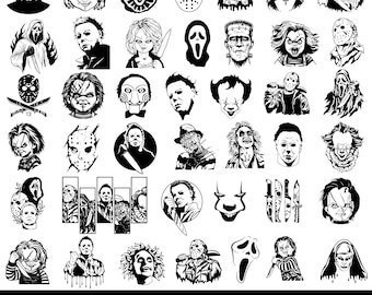 Mega Halloween Horror Characters Svg Bundle,Spooky Season,Halloween Svg, Horror Movie Svg,Horror Characters,Scary svg,Horror Png,Sublimition