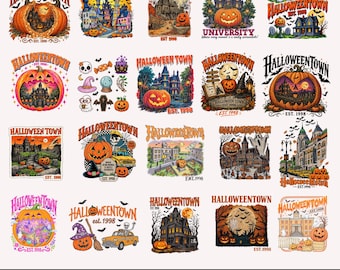 Vintage Halloween Town Est 1998 Png Bundle, Trendy Halloween Sublimation Design,Retro Spooky Season Design,Halloweentown Png,Trendy Fall Png