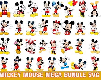 Cartoon Mouse SVG PNG Bundle: Cricut Silhouette Cut Files (Digital Download)