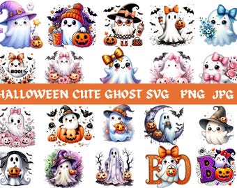 20 Retro Halloween Svg Png Bundle, Halloween SVG Bundle, Cute Ghost Svg, Spooky Season Png, Halloween Svg, Halloween Sublimation Designs Png