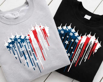 Red White Blue Air Force Flyover Tee,4th Of July Shirt,Red Wine Blue,Independence Day Shirt,Gift For Women,American Pride Top,Red White Blue