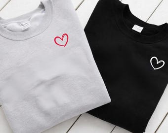 Heart Comfort Shirt for Women Long Sleeve or Short Sleeve, Women's Valentine Day Shirts, Women's Pocket Heart Hoodie, Anniversary Day Gift