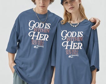 God Is Within Her Psalm 46:5 Shirt, Christian Bible Verse Tee for Women, Faith-Based Gift, Religious Graphic T-Shirt, Church,Religious Shirt