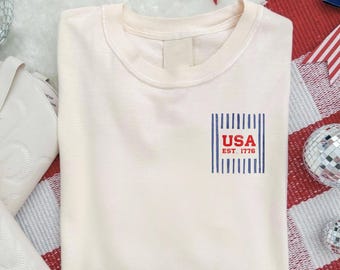 Retro USA Est 1776 Shirt, Vintage Patriotic Tee, Fourth of July , America 250th Anniversary Shirt, Minimal Tee, Semiquincentennial 1776 2026