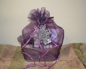 Gift Basket, Spa Basket, Luxury Bath, Lavender Basket, Weddings, Showers, Lavender Bath Salts, Lavender Soap