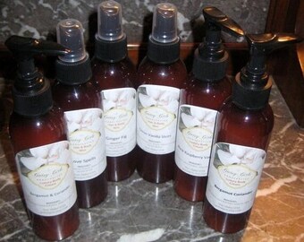 All Natural,  Body Spray, Body Cream, Handcrafted SIX Bottles Your Choice 8OZ, Bulk Lotion