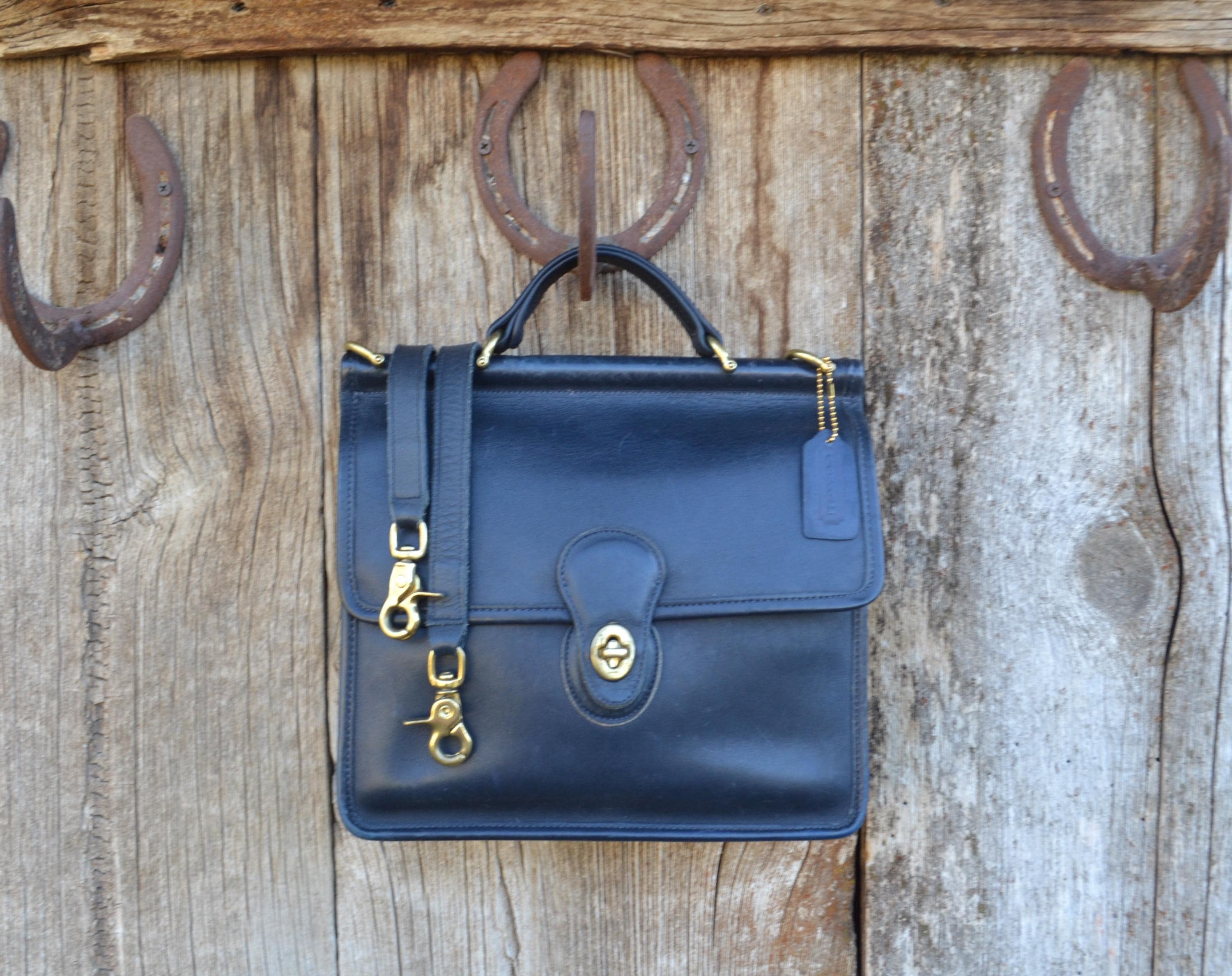 バッグ COACH Willis Bag 9870 Navy USA Vintage Vintage Coach Willis Bag Navy - Etsy