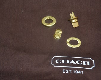 Coach replacement turn lock,  Brass,  made in USA