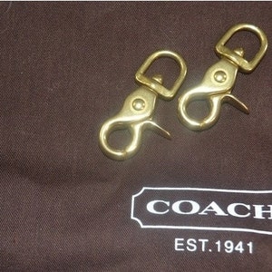 Coach, replacement,  lobster claw pair, Brass