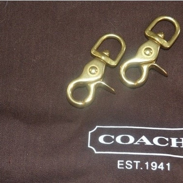 Coach, replacement,  lobster claw pair, Brass