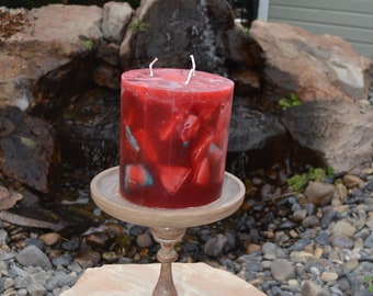 Mulberry Candle, Handcrafted Candle,  Tranquil Moments Candle, Round  Pillar, XX LARGE Candle,   6 x 6, Triple Wicks