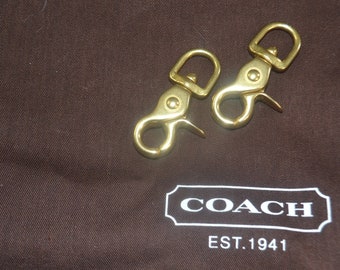 Coach replacement lobster claw pair, Brass, Nickel Made in the USA