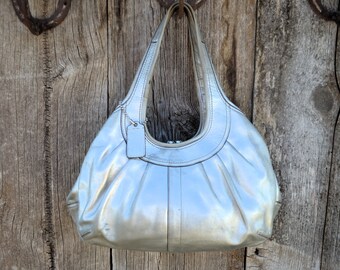 Coach, Coach Pleated Ergo Bag, Silver Coach, Great Bag