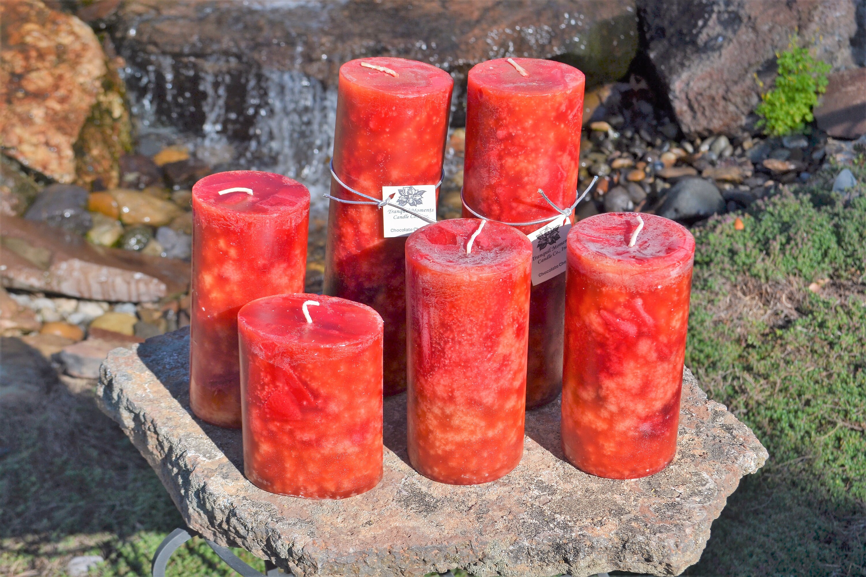 Chocolate Cherries Candle Pillar Candles Artisan Candle Etsy 日本