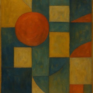Abstraktes geometrisches Ölgemälde der Mitte des Jahrhunderts moderne Wandkunst mutige strukturierte Leinwand oder gerahmter Druck Geometrisches Dekor für Wohnzimmer