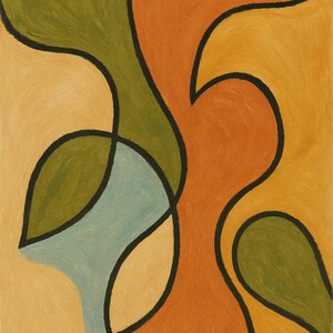 Bohemian Abstract Wall Art Poster, Modern Home Decor, Living Room Artwork, Vintage Style Print, Earthy Tones Decoration