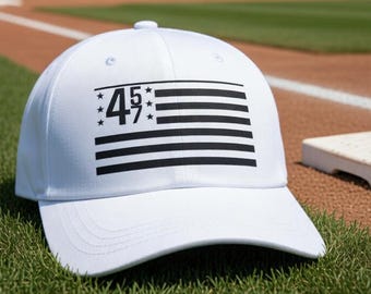 Patriotyczna czapka z flagą USA – haftowane gwiazdy i paski 45/47, regulowana czapka baseballowa