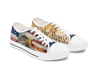 Zapatillas deportivas con la bandera del águila de We the People / Zapatillas bajas para mujer