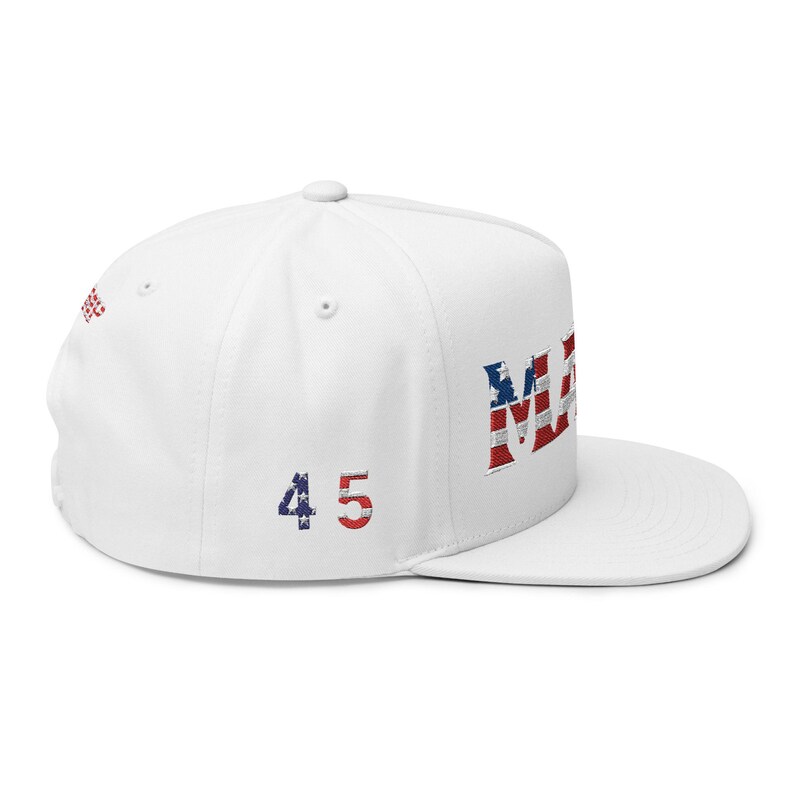 Haftowana czapka z daszkiem Maga 45-47, czapka USA Trump, haftowana czapka z płaskim daszkiem, 45-47 President, czapka z daszkiem MAGA 45-47, czapka z daszkiem Trump Support zdjęcie 3